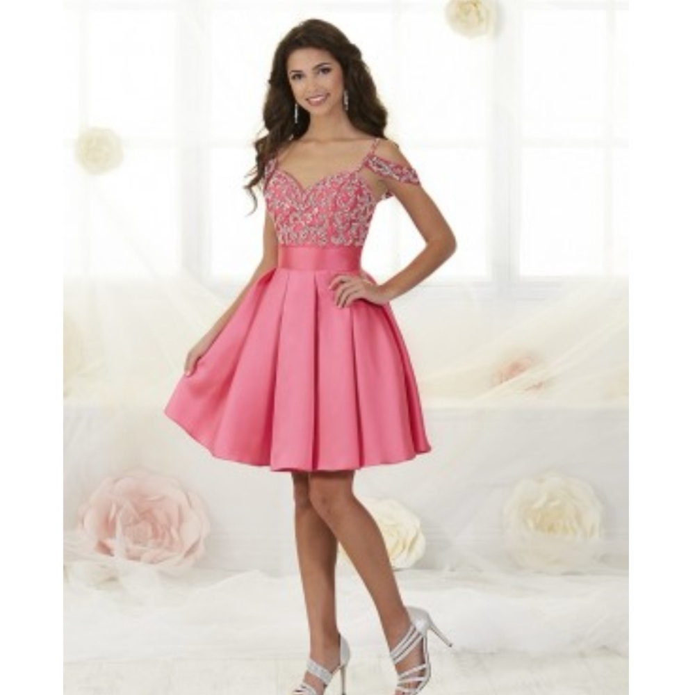 Pink fit and flare dress